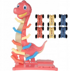 Joc interactiv traseul dinozaur cu 6 masinute Zola® plastic 43x25x6 cm albastru 