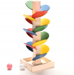 Jucarie educationala pentru copii Zola® model arbore multicolor din lemn cu mingiute 19.5 cm 