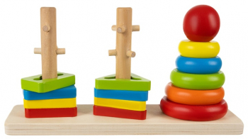 Jucarie educativa din lemn Zola® Montessori sortator forme si culori culori vesele 7x 22.5 x11.5 cm 