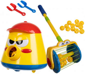 Jucarie ineteractiva Zola cu lansator de bile si colector 12 bile 2 spatule multicolor