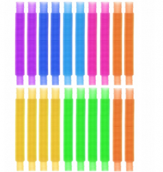 Jucarie senzoriala antistres Zola® Pop Tube Fidget 20 bucati multicolor 16.5-51.5 x 2 cm 