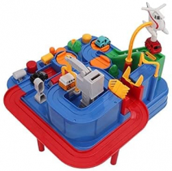 Pista interactiva cu obstacole Zola 4 masinute si un elicopter macara 27 x 27 x 18.5 cm multicolora 