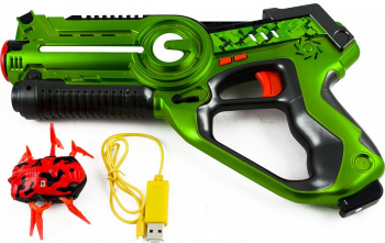 Pistol cu inflarosu si insecta pentru copii Zola® din plastic cu USB 53x20x7 cm 