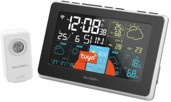 Statie meteo GoGEN ME 3565 SMART senzor extern Wi-Fi prognoza 5 zile aplicatie mobila negru/argintiu 