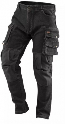 Pantaloni de lucru tip blugi NEO model Denim negru marimea XXL/56 