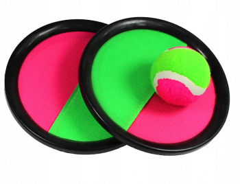 Set de joaca cu minge si 2 discuri 18.5 cm cu arici Zola® catch ball multicolora 