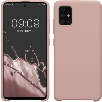 Husa Kwmobile pentru Samsung Galaxy A51 Roz Silicon 51197.236 