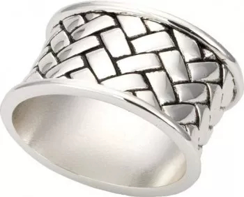 Set 6 inele servet argintate model oval antic impletit