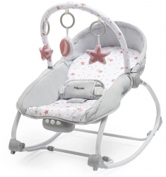 Balansoar muzical cu vibratii 2 in 1 Baby Mix MJ2103-11 Roz 