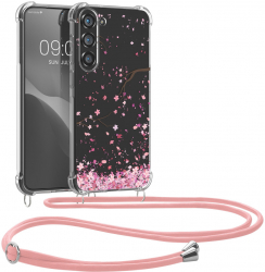 Bumper kwmobile pentru Samsung Galaxy S23 Plus Silicon Transparent/Roz 60326.02 
