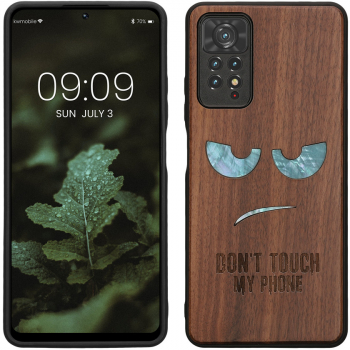 Husa Kwmobile pentru Xiaomi Redmi Note 11 Pro 5G/Redmi Note 12 Pro Maro/Negru Lemn/Silicon 57381.15 
