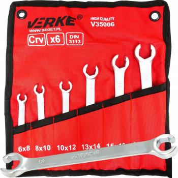 Set 6 chei inelare semideschise conducte frana 6-18mm Chrome-Vanadium Cr-V V35006 