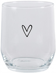 Set 6 pahare sticla transparenta Heart 8x9 cm 300 ml 
