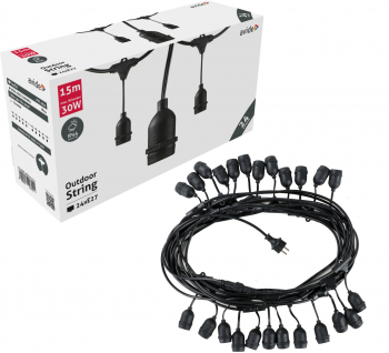 Ghirlanda luminoasa Avide exterior 15 metri E27 24 dulii interconectabila 30W/dulie max 720W 