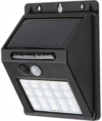 Lampa solara LED de exterior pentru perete Rabalux Ostrava cu senzor de miscare 1.3W 100 lm IP44 lumina alba naturala 4000K Negru 