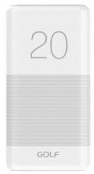 Power bank Golf 20000mAh 2 iesiri 2.1A Alb 