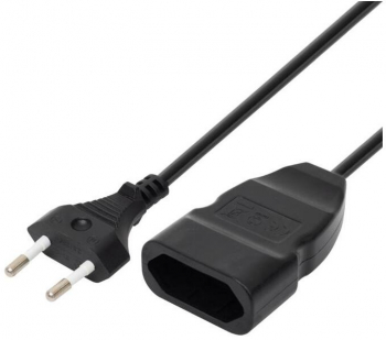 Prelungitor cu doua fire EURO 5m negru 