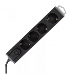Prelungitor cu protectie la supratensiune Home 4 prize Schuko 3680W intrerupator cordon 1.5m 