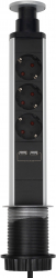 Prelungitor retractabil pentru blat Home 3 prize 2 USB cablu 1.4 Negru 