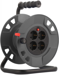 Prelungitor tambur Entac Reel 4 4 prize IP20 H05VV-F3G1.5mm cordon 20m Negru