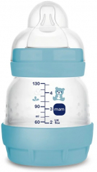 Biberon din polipropilena cu tetina din silicon 130 ml MAM Anti-Colic 1070-0 Albastru 