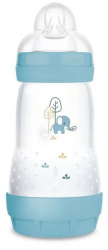 Biberon din polipropilena cu tetina din silicon 260 ml MAM Anti-Colic 1155-2+ Albastru 