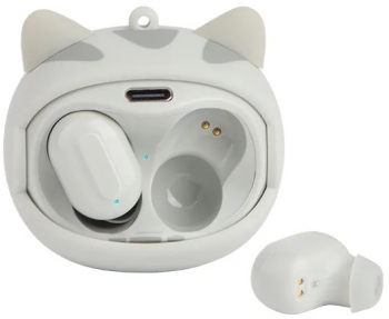 Casti Wireless MOOD BE AUTHENTIC cu Carcasa in Forma de fata de Pisica Bluetooth 5.0 Noise Cancelling Touch Control Rezistente la ap 