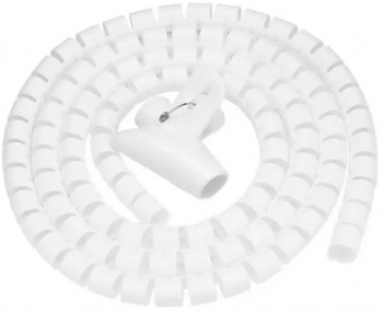 Organizator cabluri spiralat Zola® flexibil protectie diametru 20 mm lungime 2 m alb 