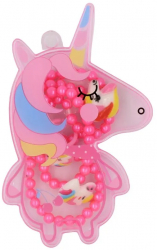 Set de bijuterii fetite unicorn fucsia 