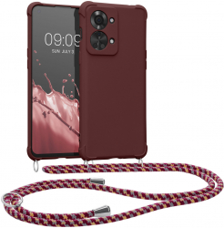 Bumper kwmobile pentru OnePlus Nord 2T Silicon Visiniu 58770.187 