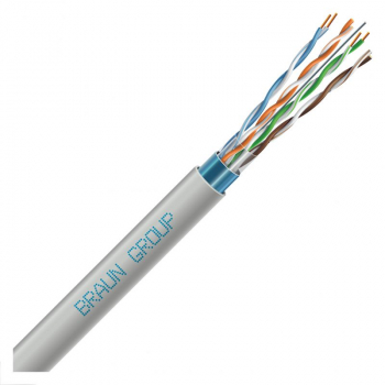 Cablu F/UTP cat5E 100MHz 1Gigabit Ethernet manta PVC de interior 4x2x0 48mm 100 cupru solid 