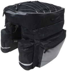 Geanta pentru bicicleta Zola® cu elemente reflectorizante benzi elastice pentru atasarea bagajelor suplimentare neagra 38x39x43 cm 