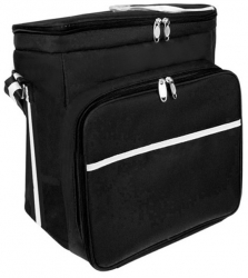 Geanta termica pentru picnic Zola® PEVA spatiu pentru vesela si tacamuri 32x19x36 cm neagra