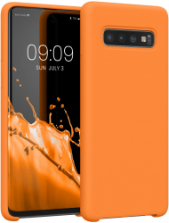 Husa kwmobile pentru Samsung Galaxy S10 Silicon Portocaliu 47732.150 