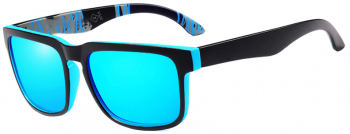 Ochelari de soare Zola® polarizati filtru UV 400 negru cu albastru husa depozitare