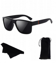 Ochelari de soare Zola® polarizati filtru UV 400 negru cu rosu husa depozitare