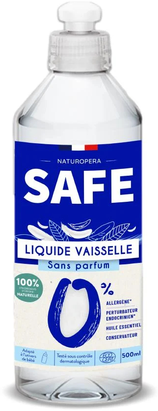 Detergent BIO pentru vase fara parfum fara alergeni Safe 