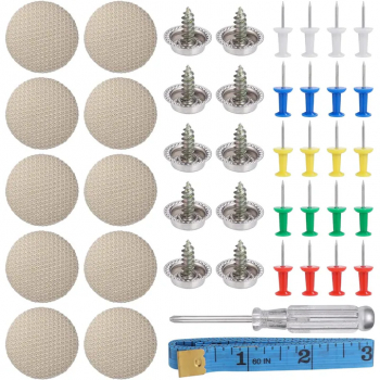 Kit 60 capse Pentru reparatia plafonului auto Cu surubelnita si banda de masura Compatibil Audi Opel BMW VW Bej 