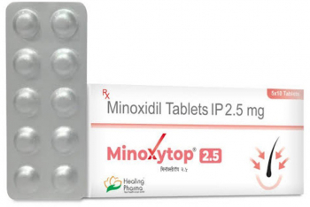 Supliment Alimentar Healing Pharma Minoxytop 2.5mg Stimuleaza Cresterea Parului 50 tablete 
