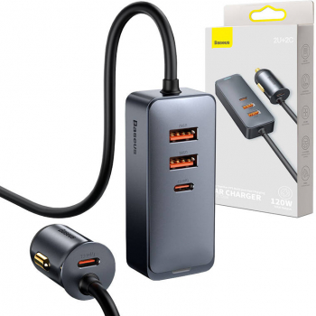Baseus Charger Share Together Fast 4-Port Car Charger Grey 