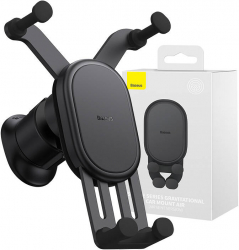 Black Baseus Stable Car Phone Holder for Ventilation Grid 