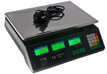 Cantar Electronic Comercial Klausstech Afisaj Dublu Masa Maxima Suportata 40 Kg Afisaj Lcd Indicator Nivel Baterie Negru 