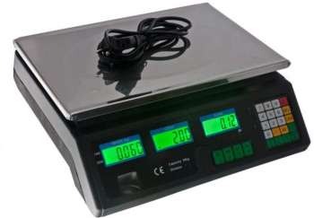 Cantar Electronic Comercial Klausstech Masa Maxima Suportata 40 Kg Afisaj Lcd Indicator Nivelul Baterie Culoare Negru 
