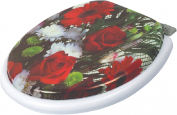 Capac Klausstech De Wc Burete Din Spuma Potrivire Pe Toate Vasele Standard Model Floral Alb 