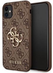 Elegant Collection Guess Case pentru iPhone 11 maro logo 4G 