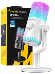 Gaming Microphone Maono DM30RGB - Eleganta si versatila White 