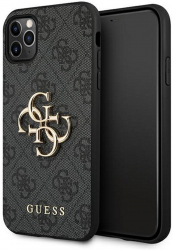 Guess 4G Grey Hard Case cu Logo Metalic iPhone 13 Pro Max 