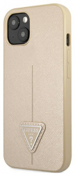 Guess Triangle Logo Beige Hard Case for iPhone 13 