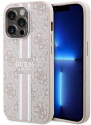 Husa Guhmp14lp4rpsp pentru iPhone 14 Pro roz cu dungi imprimate 