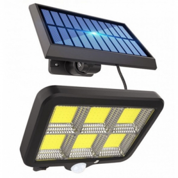 Lampa Solara ALG&trade Senzor de Miscare 120 LED Incarcare Solara 6 COB Negru 